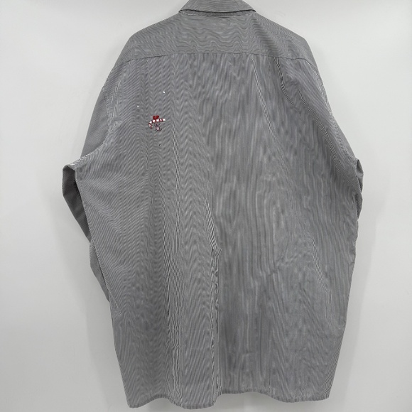 Mili Designs Top Women 2X White Blue Striped Christmas Sequin Long Sleeve Button - Picture 5 of 11